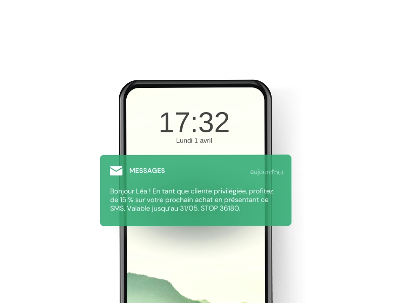 Exemple d’un message SMS pour fidéliser les clients