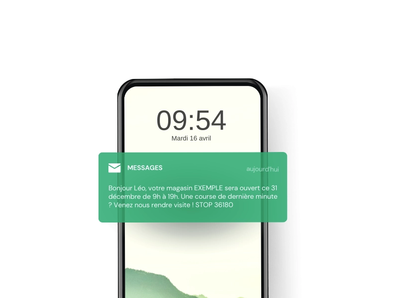 Exemple d’un message SMS pour informer